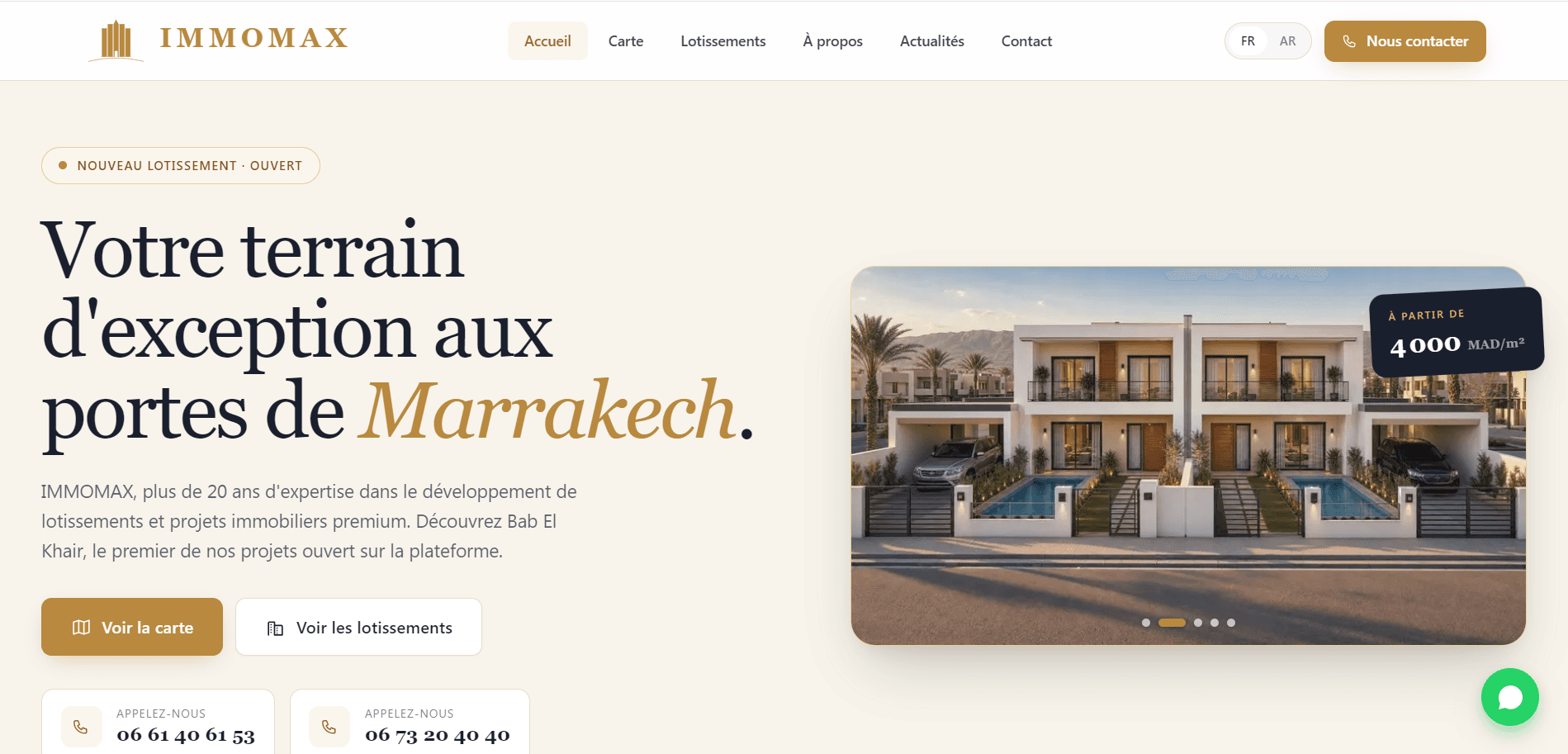 ImmoMax — Chaque lot, son statut, sa demande — en français et en arabe.